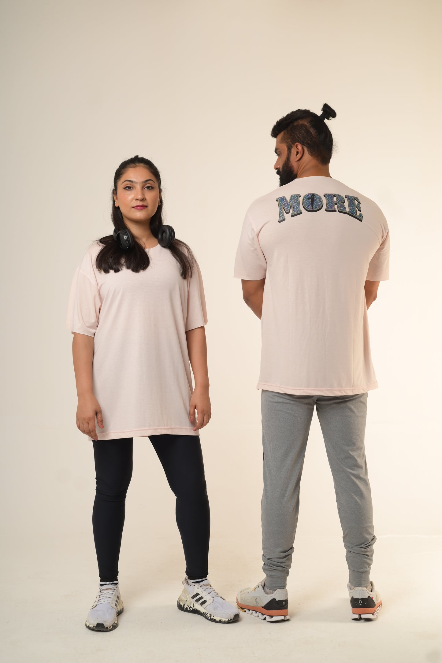 Baby pink uni-sex drop shoulder shirt