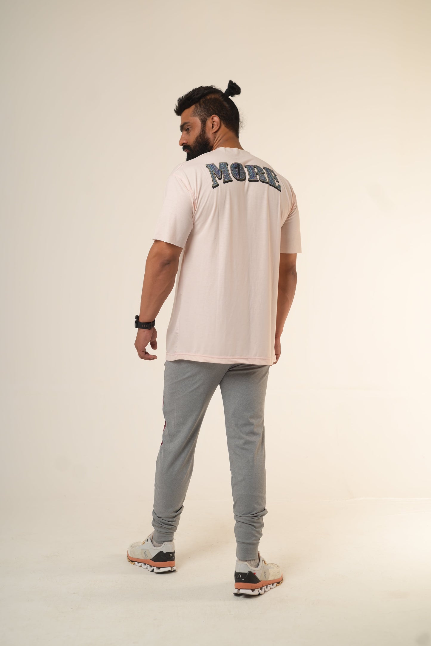 Baby pink uni-sex drop shoulder shirt