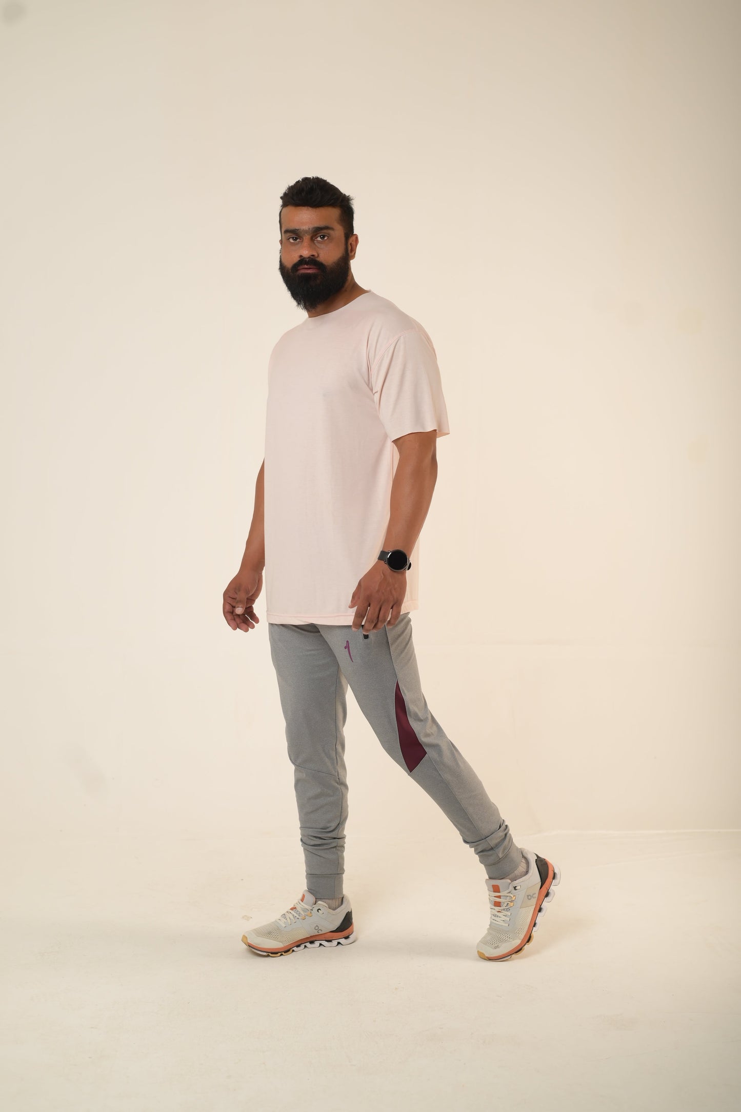 Baby pink uni-sex drop shoulder shirt