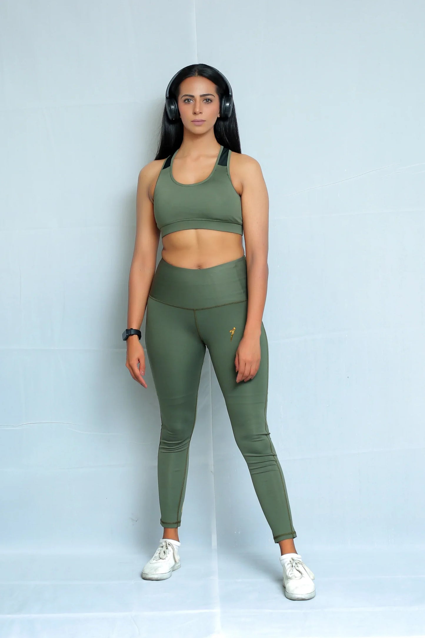 Olive Green High Rise Yoga Tights