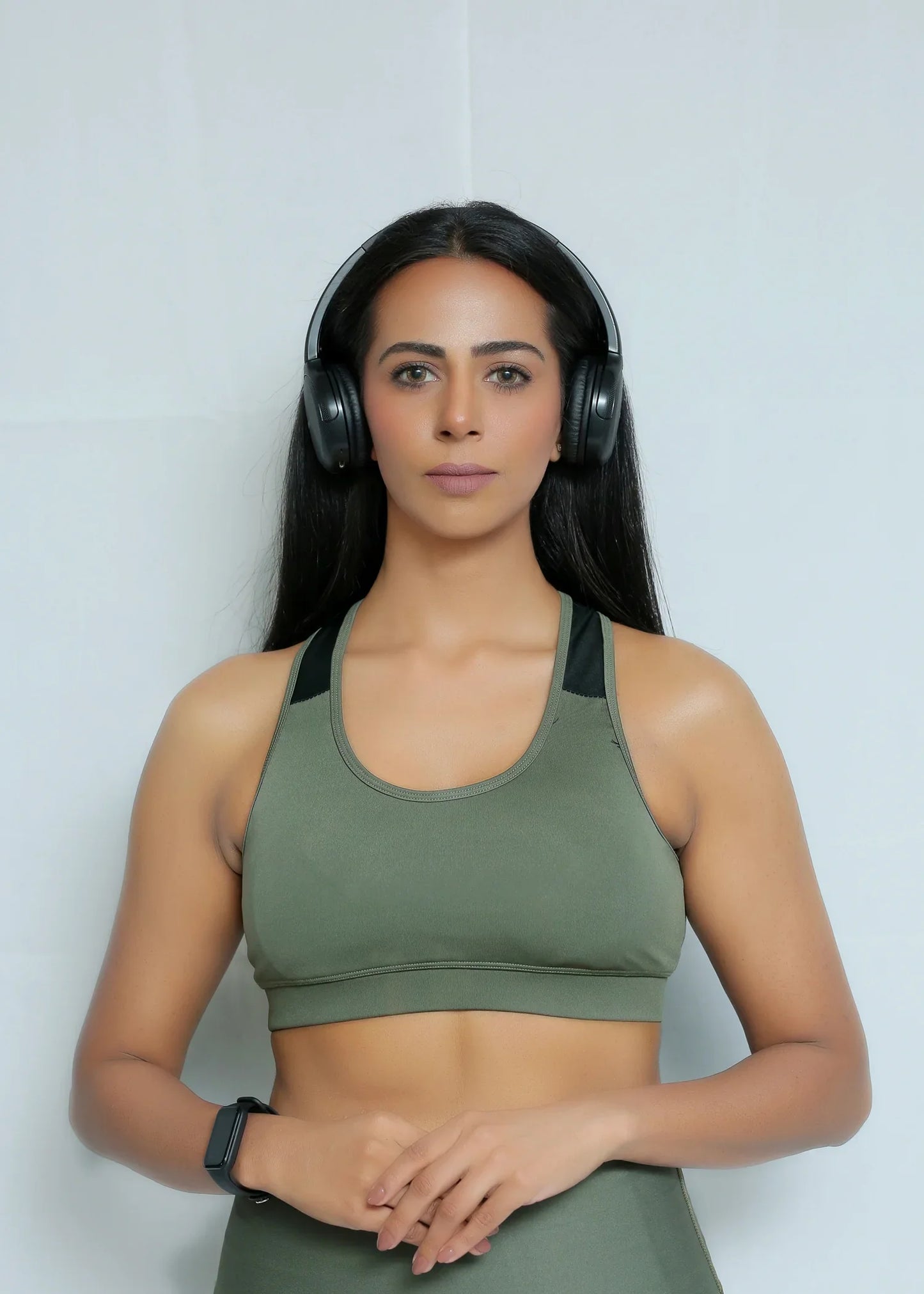 Olive Green Sports Bra