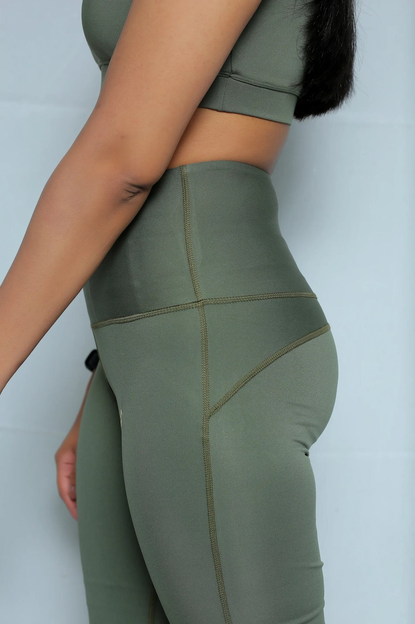 Olive Green High Rise Yoga Tights