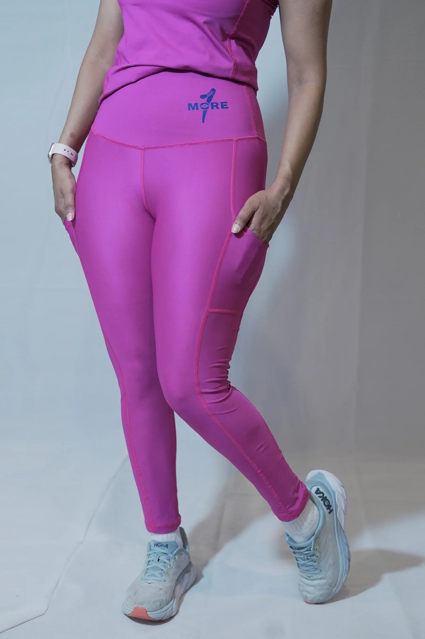 Shocking Pink Side Pocket Tights