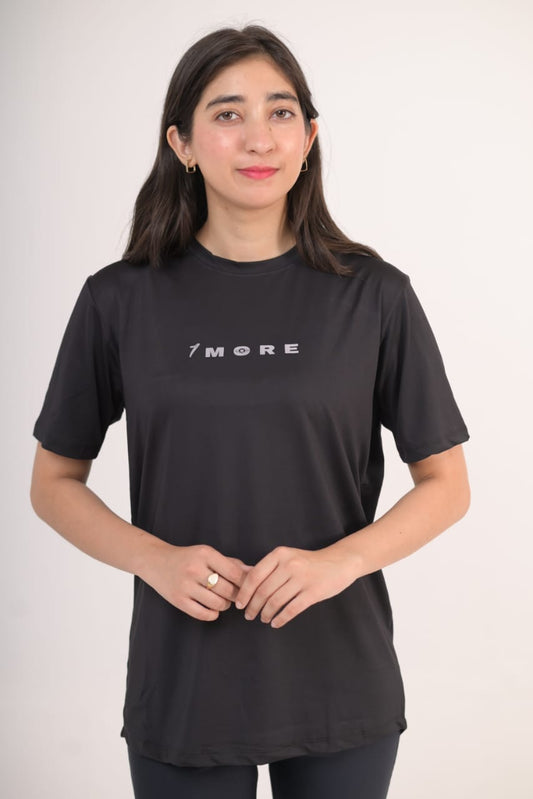 Breathable Dry fit Black T-Shirt (back mash with net)