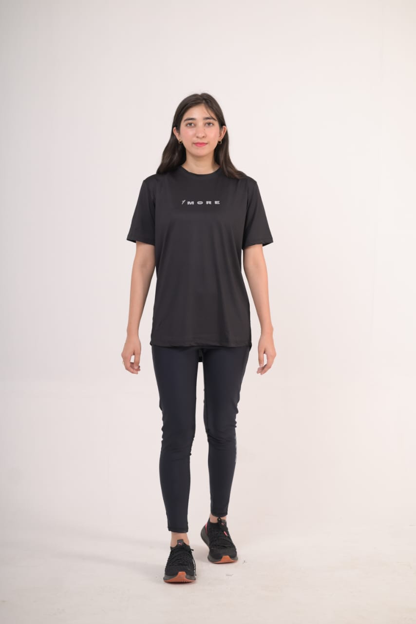 Breathable Dry fit Black T-Shirt (back mash with net)