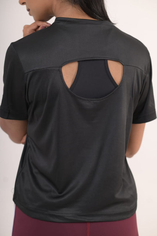 Black open back T-Shirt