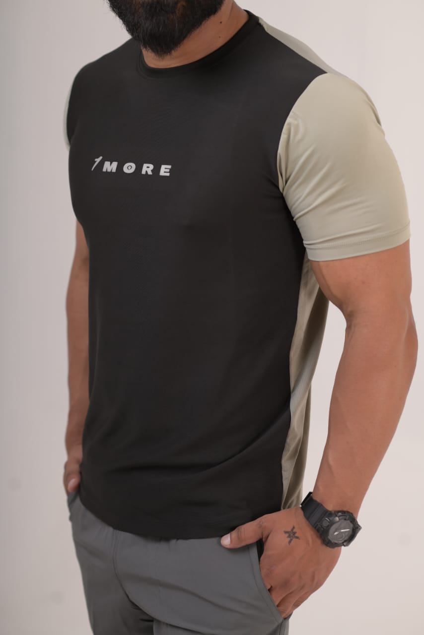 Men's Breathable Dri-Fit Black T-Shirt (back mash with net)