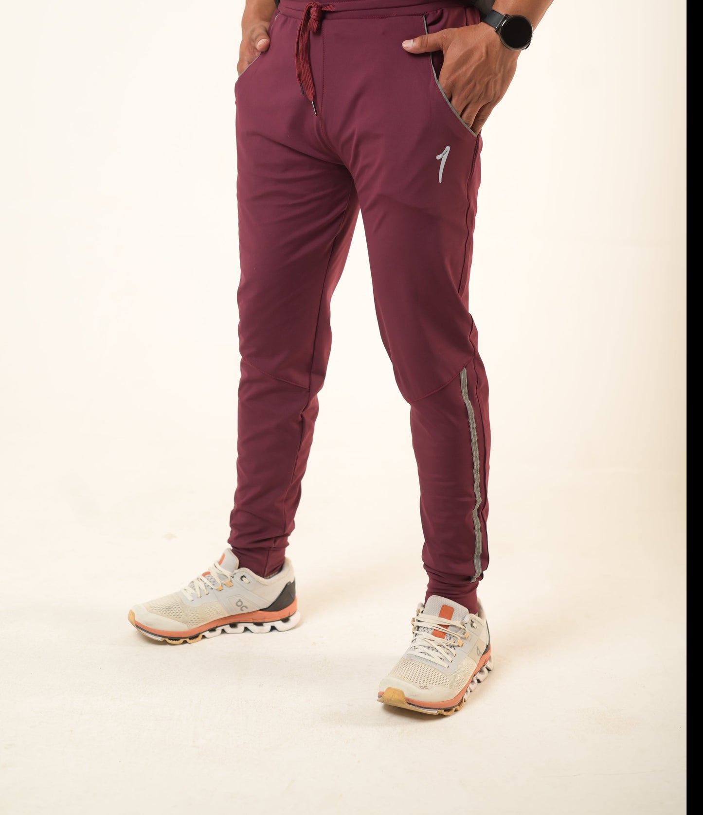 Hybrid maroon trouser